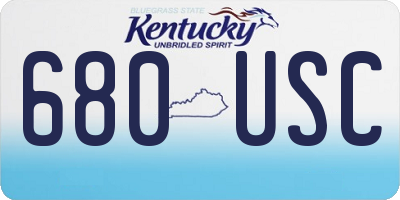 KY license plate 680USC