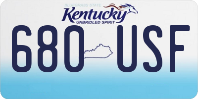 KY license plate 680USF