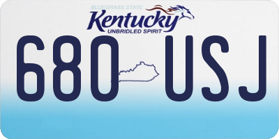 KY license plate 680USJ