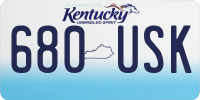 KY license plate 680USK
