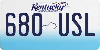 KY license plate 680USL