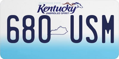 KY license plate 680USM