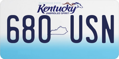 KY license plate 680USN