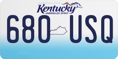 KY license plate 680USQ