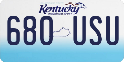 KY license plate 680USU