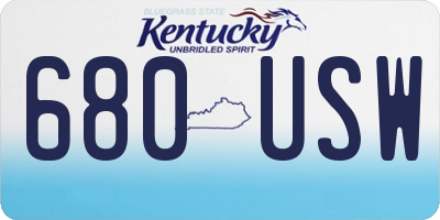 KY license plate 680USW