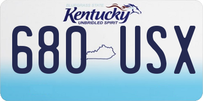KY license plate 680USX