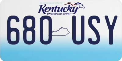 KY license plate 680USY