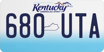 KY license plate 680UTA