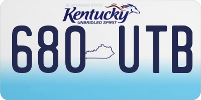 KY license plate 680UTB
