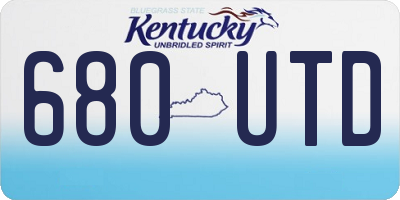 KY license plate 680UTD