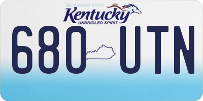 KY license plate 680UTN