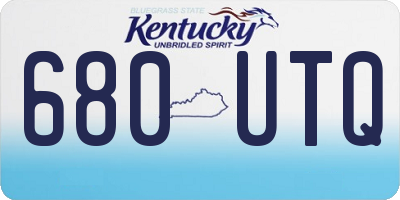 KY license plate 680UTQ
