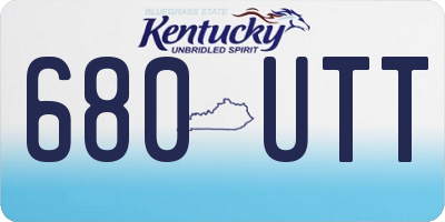 KY license plate 680UTT