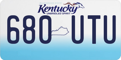 KY license plate 680UTU