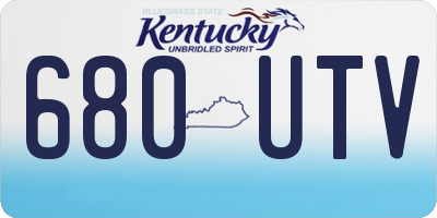 KY license plate 680UTV