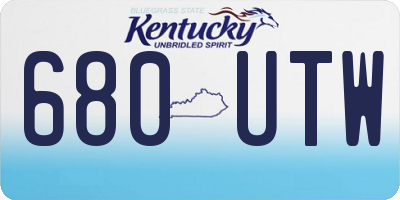 KY license plate 680UTW