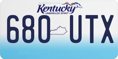 KY license plate 680UTX