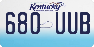 KY license plate 680UUB