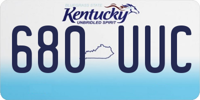 KY license plate 680UUC