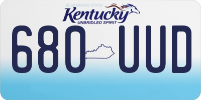KY license plate 680UUD