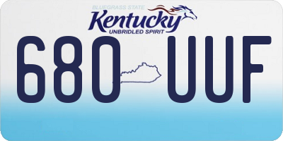 KY license plate 680UUF