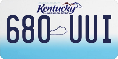 KY license plate 680UUI