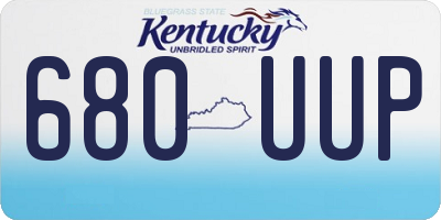 KY license plate 680UUP