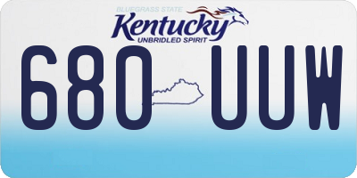 KY license plate 680UUW