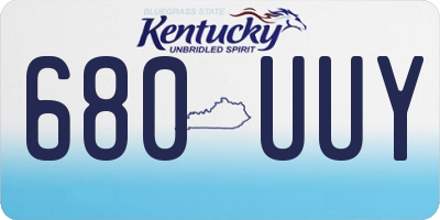 KY license plate 680UUY