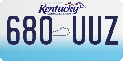 KY license plate 680UUZ
