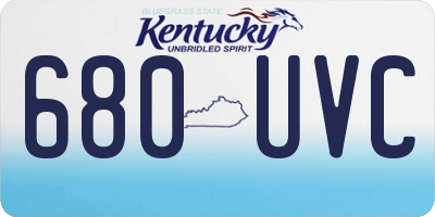 KY license plate 680UVC