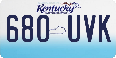 KY license plate 680UVK