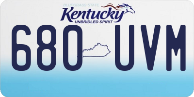 KY license plate 680UVM