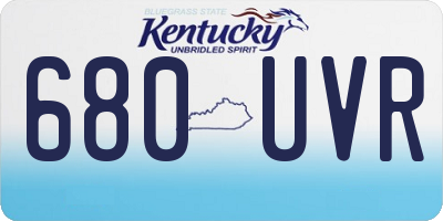 KY license plate 680UVR