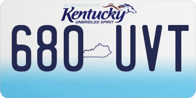 KY license plate 680UVT
