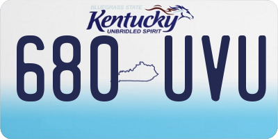 KY license plate 680UVU