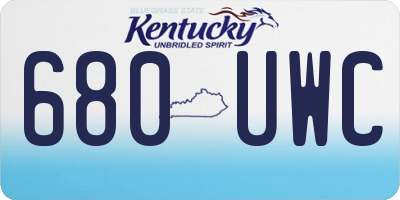 KY license plate 680UWC