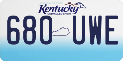 KY license plate 680UWE