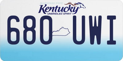 KY license plate 680UWI