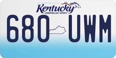 KY license plate 680UWM