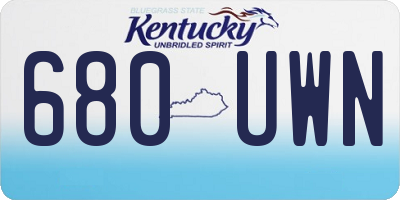 KY license plate 680UWN