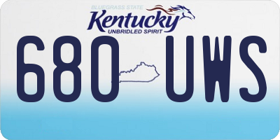 KY license plate 680UWS