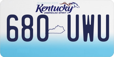 KY license plate 680UWU