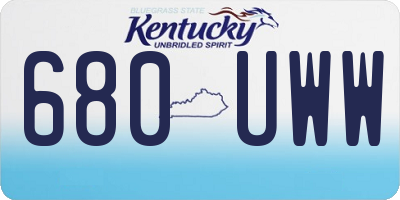 KY license plate 680UWW