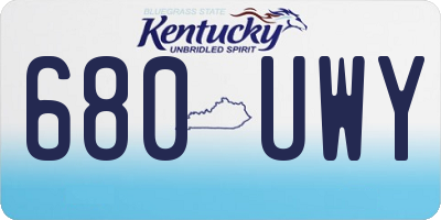 KY license plate 680UWY