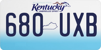 KY license plate 680UXB