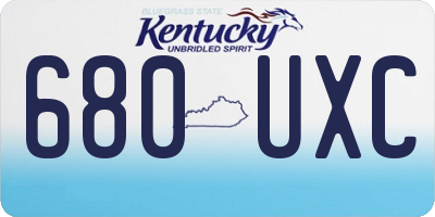 KY license plate 680UXC