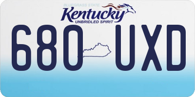 KY license plate 680UXD