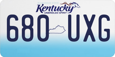 KY license plate 680UXG
